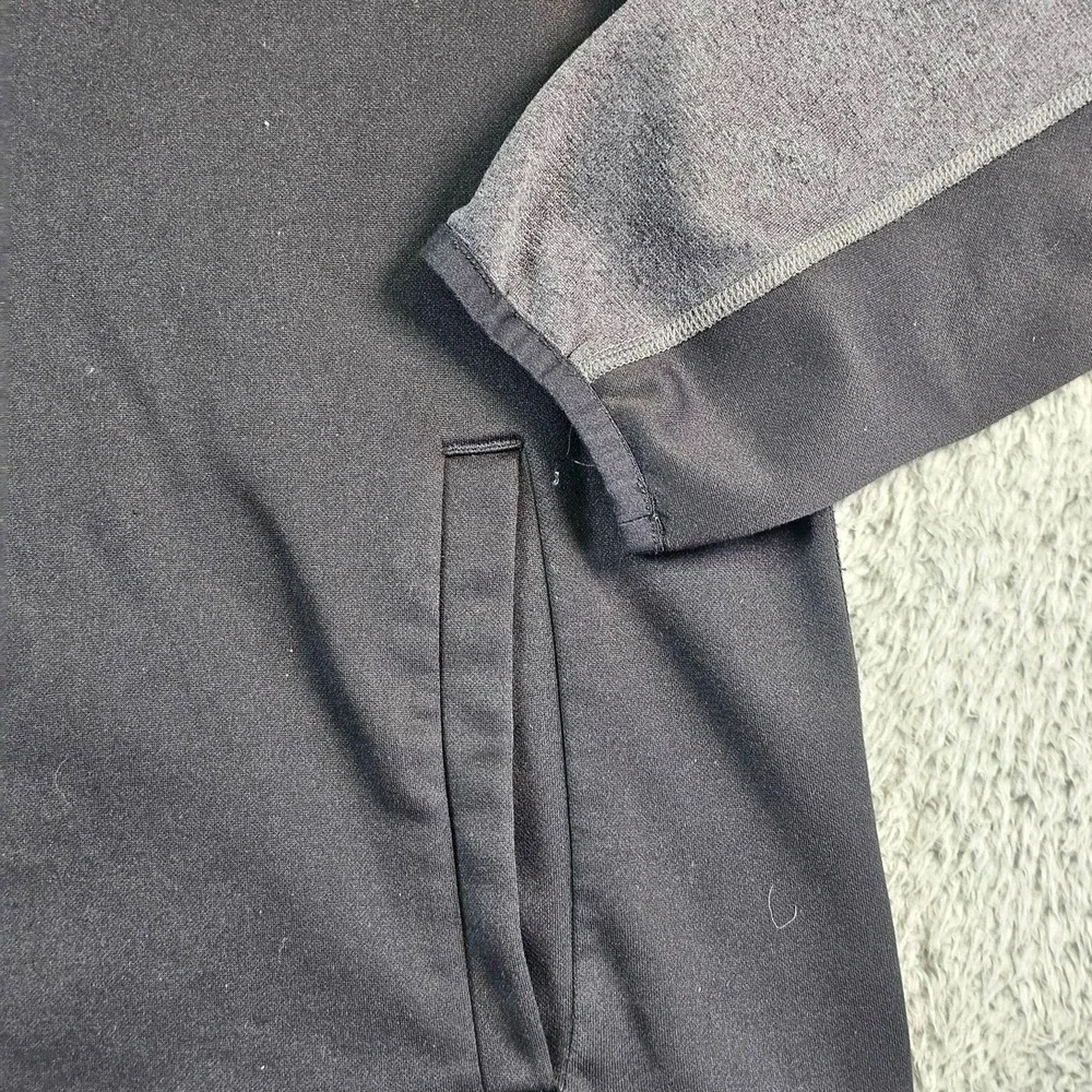 The North Face Hoodie Mens XL Gray Black Full Zip Fleece Colorblock Logo CHX3